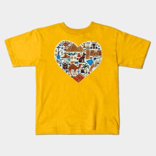 Bastet Egyptian Heart Kids T-Shirt